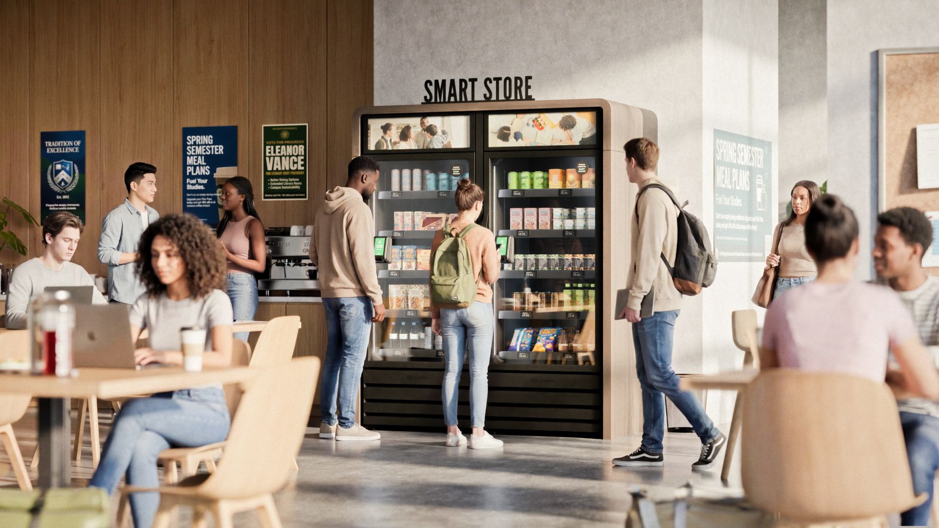 AI vending machines installed in a schools & campuses setting in Tulsa County